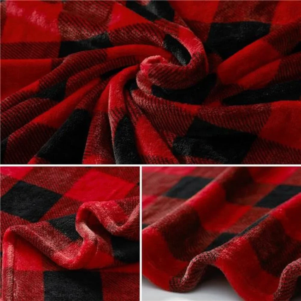 Fleece Throw Blankets, Buffalo Plaid Throw Blanket for Couch Sofa Bed, Soft Warm